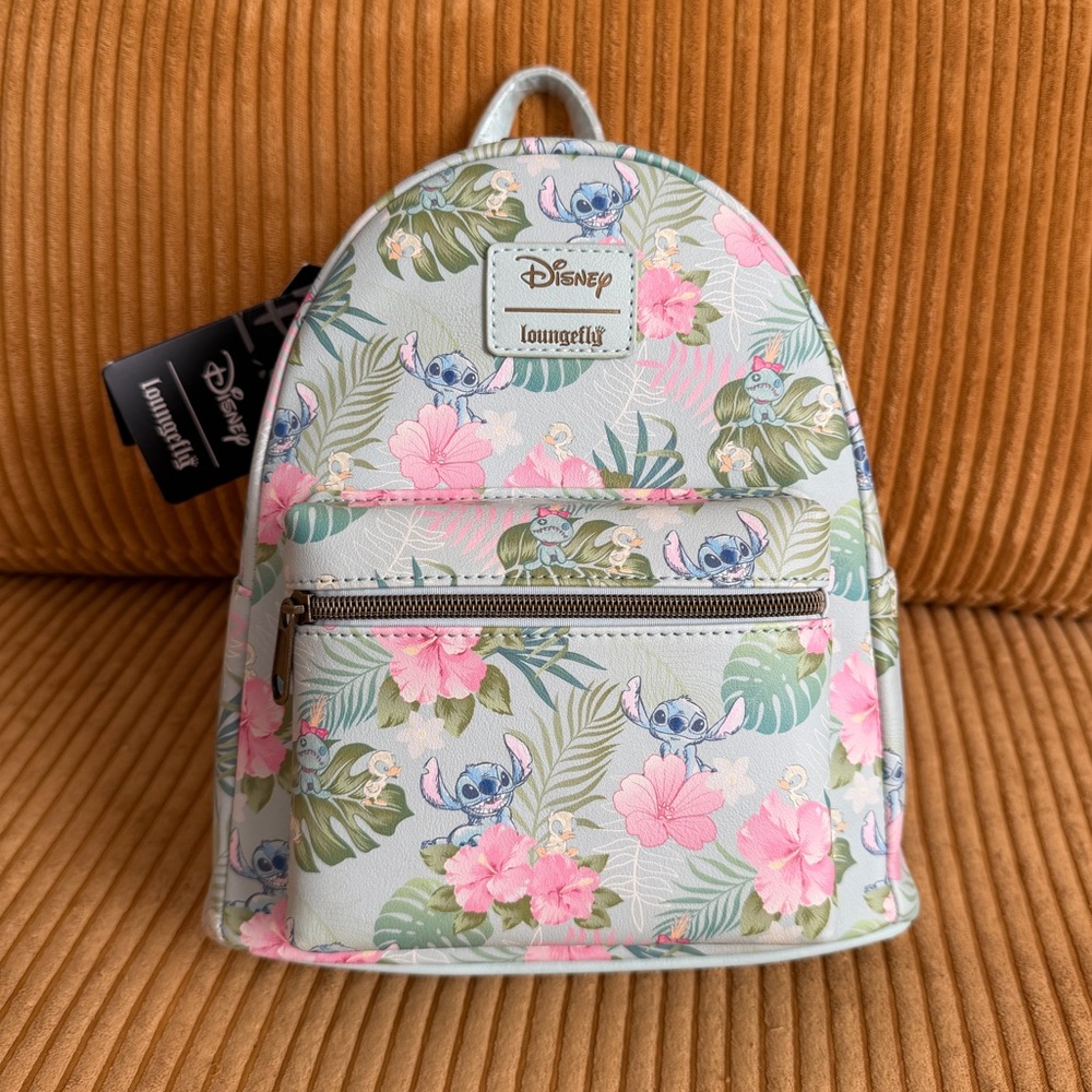 NWT Loungefly Disney Lilo & Stitch Tropical Friends Floral Mini Backpack 🌸